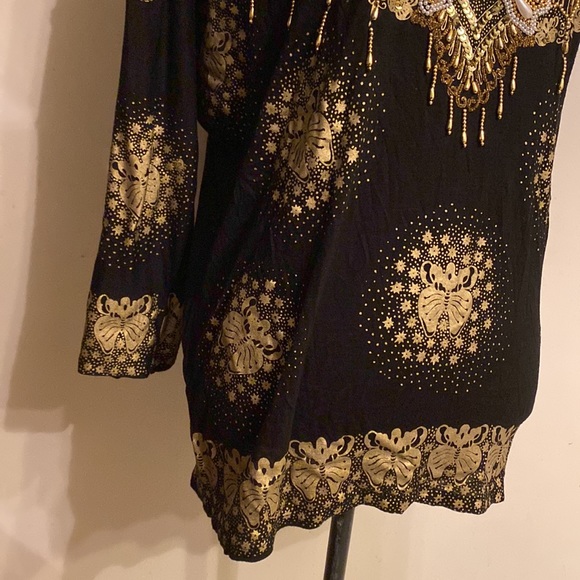 Vintage Bali chic top with beaded butterfly design size OS - Picture 5 of 13